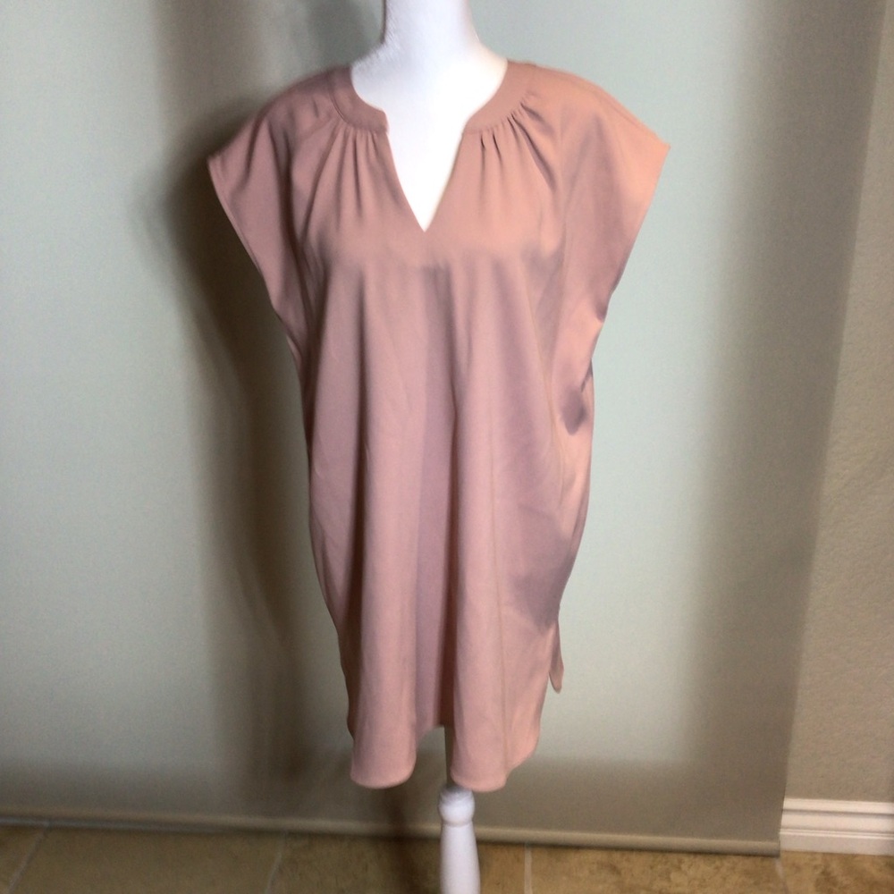 Elegant Blush Pink Women's Tunic Top